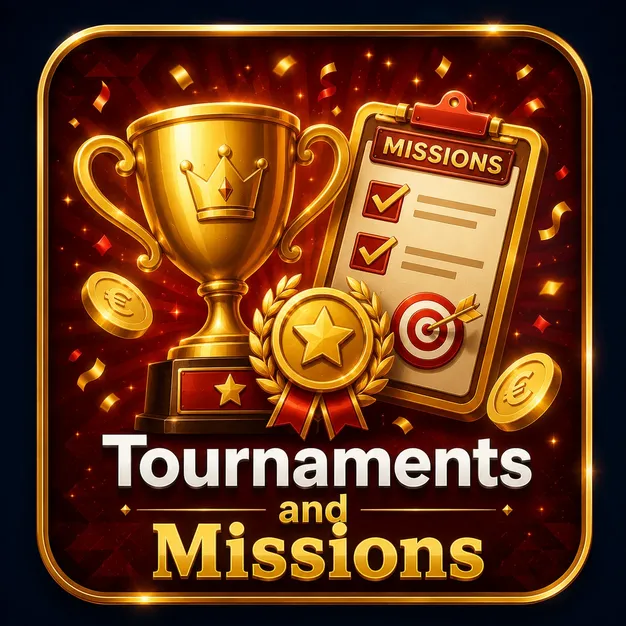 Trophy, mission checklist and target icon for Rollino